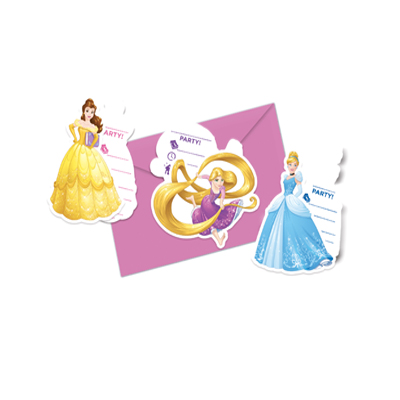 6 Cartes D Invitation Enveloppes Princesses Disney Kidshow
