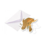 6 cartes d'invitation + enveloppes DINOSAURE
