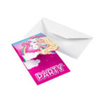 8 cartes d'invitation BARBIE SIRENE