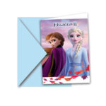 6 cartes d'invitation + enveloppes REINE DES NEIGES 2 Leaf