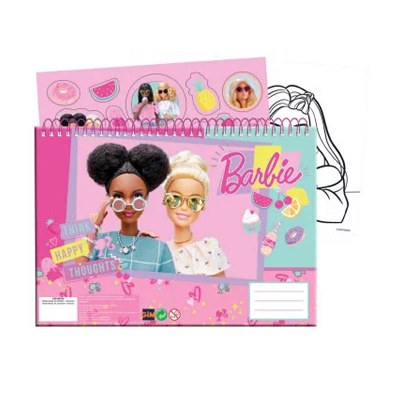 bloc dessin Bloc à dessin 30 feuilles + autocollants BARBIE – Image 1