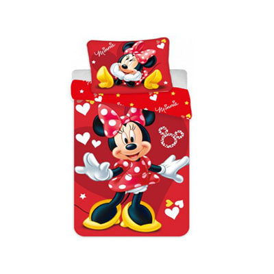 PARURE BERCEAU ROUGE Parure housse de couette+taie (pour berceau) MINNIE (rouge) – Image 1