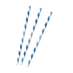 12 pailles en carton BLEU CIEL