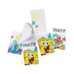 6 cartes d'invitation BOB L'EPONGE