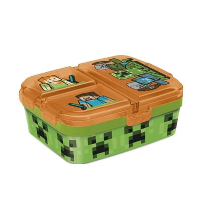 boite compartiments2 Boîte à goûter 4 compartiments MINECRAFT – Image 1