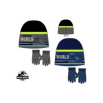 Bonnet d'hiver + gants JURASSIC WORLD