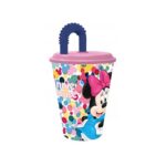 Timbale avec paille intégrée MINNIE (Rose-430ml)