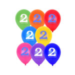 8 ballons latex chiffre 2