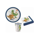 Kit éco DINOSAURE pour 8 enfants (bleu)