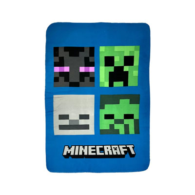 couverture bleu Couverture polaire MINECRAFT (bleu) – Image 1