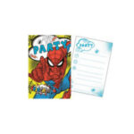 5 cartes d'invitation + enveloppes SPIDERMAN