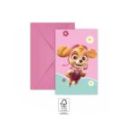 6 cartes d'invitation + enveloppes Stella PATPATROUILLE