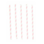 12 pailles en carton Rose pastel