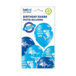 6 ballons latex Happy Birthday Requins