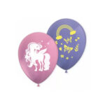 8 ballons latex LICORNE ARC-EN-CIEL