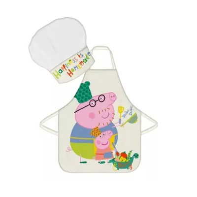 tablier blanc Set tablier + toque PEPPA PIG (blanc) – Image 1