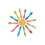 Set de12 couverts multicolores en plastique réutilisables