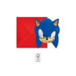 6 cartes d'invitation + enveloppes SONIC