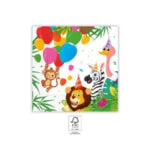 20 serviettes à jeter JUNGLE BALLOON