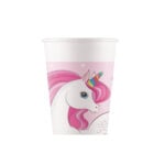 8 timbales à jeter LICORNE ARC EN CIEL