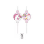 4 pailles LICORNE Arc En Ciel
