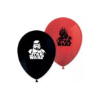 8 ballons latex STARWARS (rouge-noir)