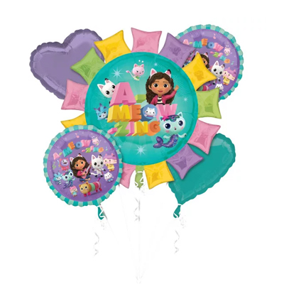 bouquet Bouquet de ballons 5pcs GABBY ET LA MAISON MAGIQUE – Image 1