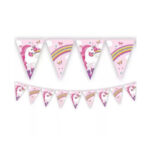 Guirlande décorative fanions LICORNE ARC EN CIEL