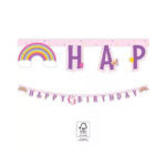 Guirlande décorative Happy Birthday LICORNE ARC EN CIEL