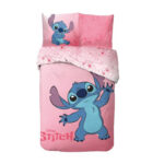 Parure housse de couette + taie STITCH (1P-coton-rose)