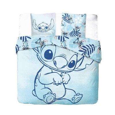 parure 2places bleu Parure housse de couette + taie (2places) STITCH (bleu) – Image 1