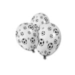 5 ballons latex (n&b) FOOTBALL