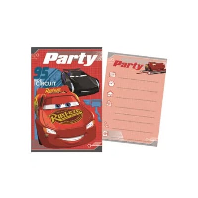 5 invit 5 cartes d'invitation CARS – Image 1