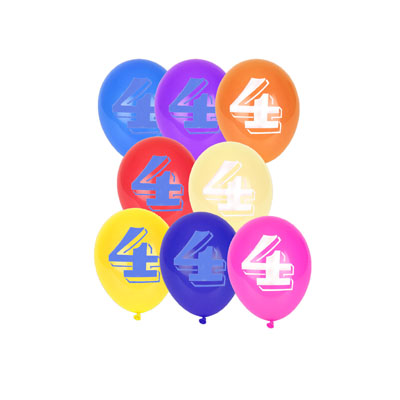 8-ballons-chiffre-4 8 ballons latex chiffre 4 – Image 1
