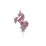 Bougie 3D LICORNE (rose et argent)