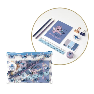 set papet Set papeterie dans sa trousse STITCH (bleu) – Image 1