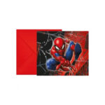 6 cartes d'invitation + enveloppes SPIDERMAN WORLD OF WEBS