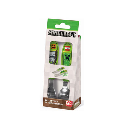 couverts metal Set de 2 couverts MINECRAFT en coffret (inox) – Image 1