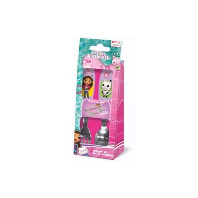 couverts metal Set de 2 couverts GABBY ET LA MAISON MAGIQUE en coffret (inox) – Image 1
