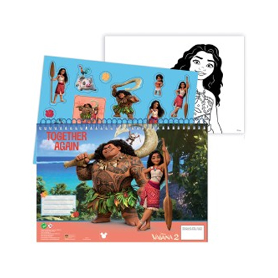 bloc dessin Bloc à dessin 30 feuilles + autocollants VAIANA 2 – Image 1
