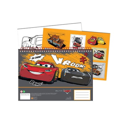 bloc dessin Bloc à dessin 30 feuilles + autocollants CARS – Image 1