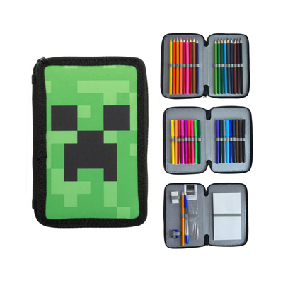 trousse garnie Trousse garnie 3 compartiments zippés MINECRAFT – Image 1