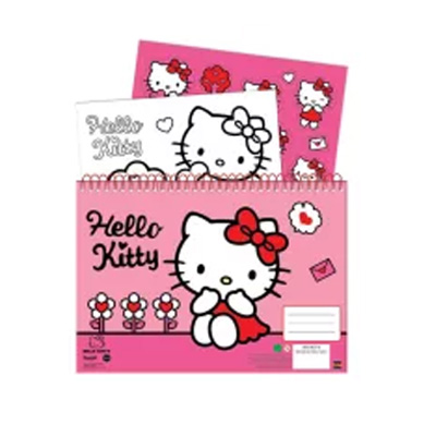 bloc Bloc à dessin 30 feuilles + autocollants HELLO KITTY – Image 1