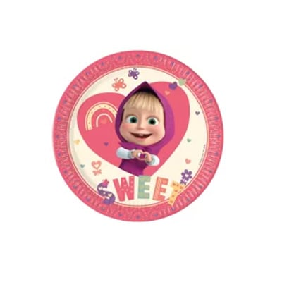 assiettes sweet 8 assiettes à jeter MACHA ET MICHKA Sweet Heart (23cm) – Image 1