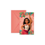6 cartes d'invitation + enveloppes VAIANA 2