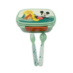 Boîte à goûter avec couverts MICKEY Nature