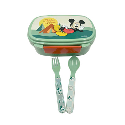 boite couvert nature Boîte à goûter avec couverts MICKEY Nature – Image 1