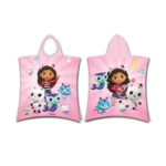 Poncho de bain à capuche GABBY ET LA MAISON MAGIQUE (coton rose)
