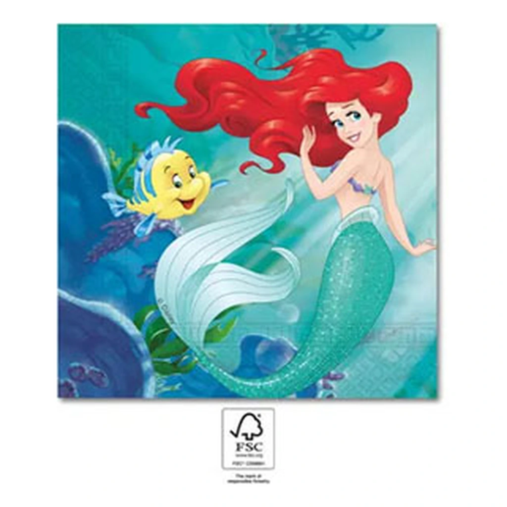20 serviettes à jeter Ariel PRINCESSES DISNEY