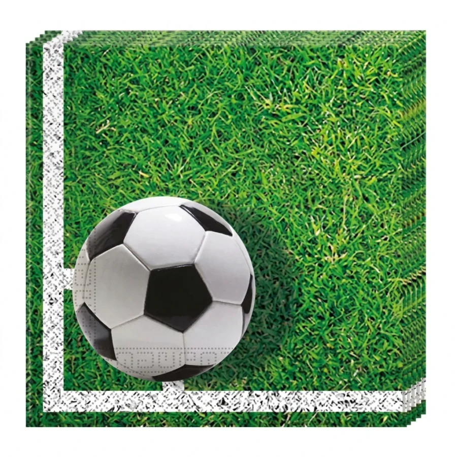 20 serviettes à jeter FOOTBALL (vert)